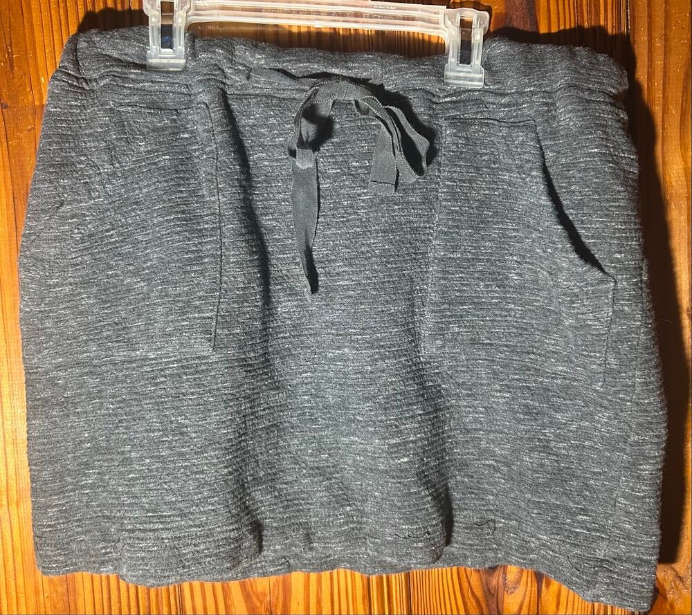 Ann Taylor Loft Terry cloth skirt gray drawstring sweat skirt size large